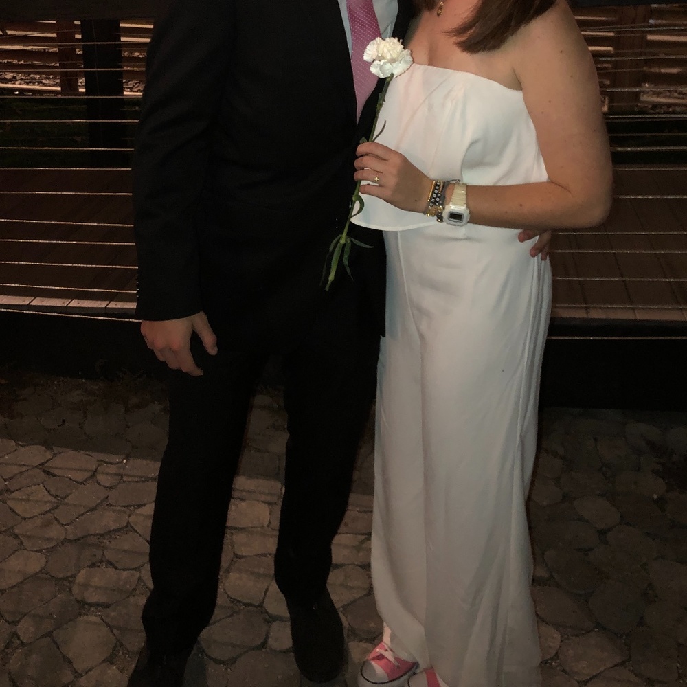 White Strapless Romper